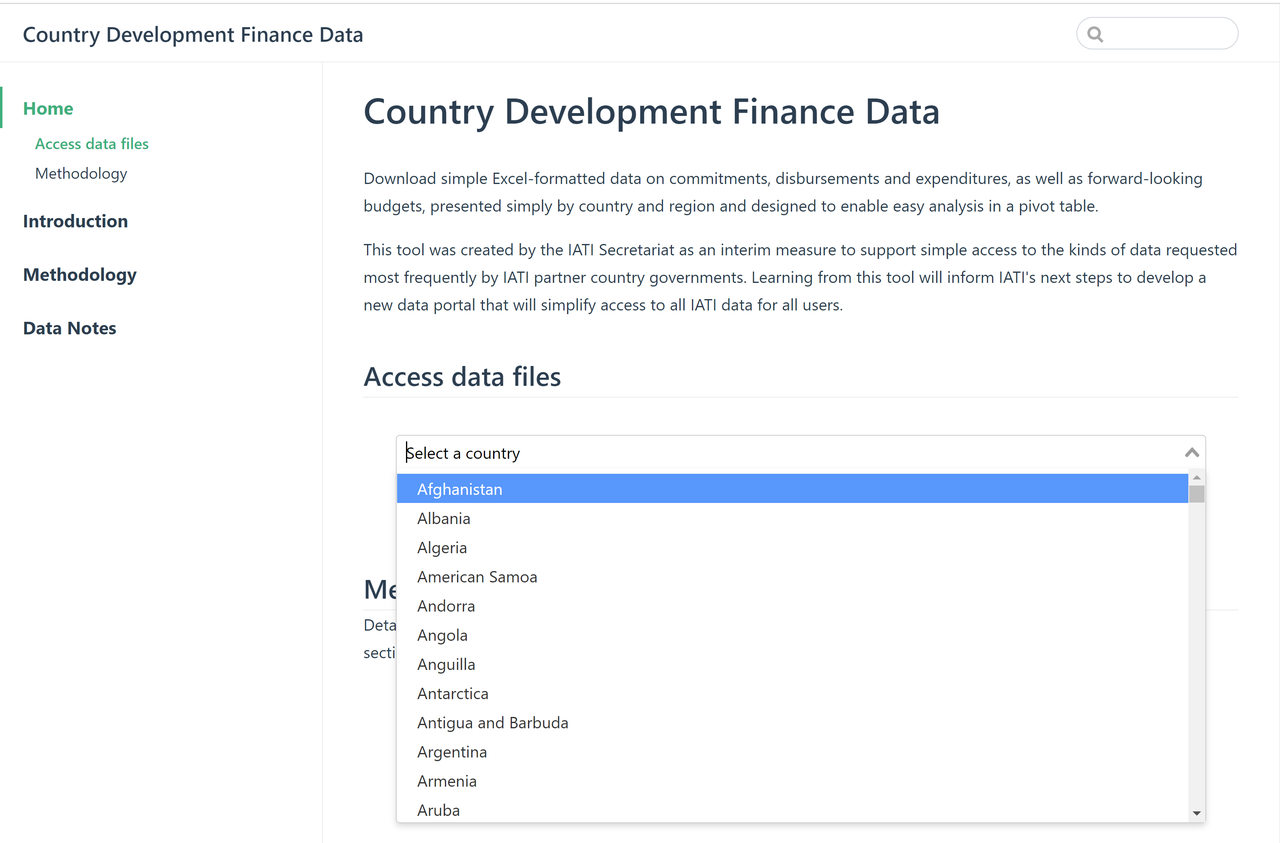 Country Development Finance Data tool.png