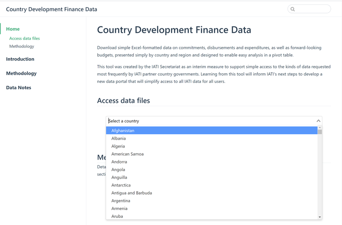 Country Development Finance Data tool.png
